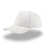 Gorra de algodón para niños de 5 paneles y cierre con velcro color blanco