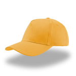Gorra de algodón para niños de 5 paneles y cierre con velcro color amarillo