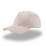 Gorra de algodón para niños de 5 paneles y cierre con velcro color beige