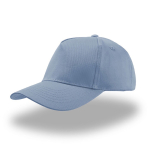 Gorra de algodón para niños de 5 paneles y cierre con velcro color azul claro
