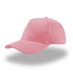 Gorra de algodón para niños de 5 paneles y cierre con velcro color rosa claro