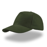 Gorra de sarga de algodón cepillado con cierre trasero de hebilla color verde oscuro