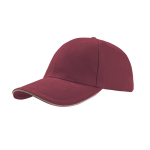 Gorra de algodón de tamaño único con cierre de hebilla 250 g/m2 color burdeos