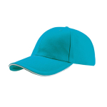 Gorra de algodón de tamaño único con cierre de hebilla 250 g/m2 color turquesa