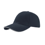 Gorra de algodón de tamaño único con cierre de hebilla 250 g/m2 color azul marino