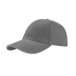 Gorra de algodón reciclado y orgánico con visera con detalle color gris oscuro