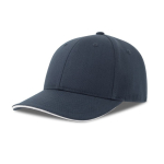 Gorra de algodón reciclado y orgánico con visera con detalle color blanco/azul