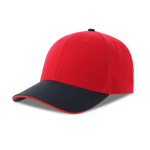 Gorra de algodón reciclado y orgánico con visera con detalle color rojo oscuro