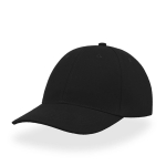 Gorra de algodón cepillado de 6 paneles con cierre de hebilla color negro vista 11