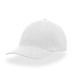 Gorra de algodón cepillado de 6 paneles con cierre de hebilla color blanco