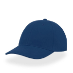 Gorra de algodón cepillado de 6 paneles con cierre de hebilla color azul real