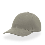 Gorra de algodón cepillado de 6 paneles con cierre de hebilla color gris claro