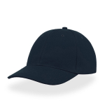Gorra de algodón cepillado de 6 paneles con cierre de hebilla color azul marino