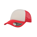 Gorra de poliéster con visera curvada y acolchada de 80 g/m2 color rojo