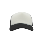Gorra de poliéster con visera curvada y acolchada de 80 g/m2 color blanco/negro