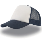 Gorra de poliéster con visera curvada y acolchada de 80 g/m2 color azul marino