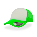 Gorra de poliéster con visera curvada y acolchada de 80 g/m2 color verde fluorescente