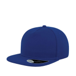 Gorra hecha parcialmente de lana con visera plana de 400 g/m2 color azul real vista de impresión