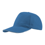 Gorra de algodón ligero con visera de contraste de color 160 g/m2 color azul real
