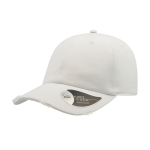 Gorra de algodón de estilo americano 90s con desgaste 280 g/m2 color blanco
