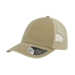 Gorra de camionero vintage en algodón con malla trasera 250 g/m2 color caqui