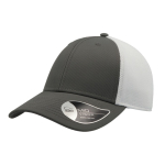 Gorra de nylon y malla de estilo deportivo bicolor de 6 paneles color gris claro