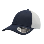 Gorra de nylon y malla de estilo deportivo bicolor de 6 paneles color azul marino
