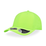 Gorra hecha de botellas de plástico con visera curvada 115 g/m2 color verde fluorescente