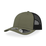 Gorra de algodón reciclado de 6 paneles y malla trasera 250 g/m2 color verde oliva
