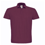 Polo de algodón de piqué para hombre con 2 botones 180 g/m2 B&C color burdeos
