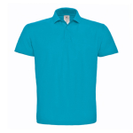 Polo de algodón de piqué para hombre con 2 botones 180 g/m2 B&C color aguamarina