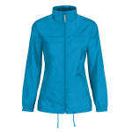 Cortaviento de nylon ajustable para mujer repelente al agua B&C color aguamarina