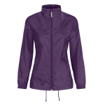 Cortaviento de nylon ajustable para mujer repelente al agua B&C color violeta