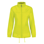 Cortaviento de nylon ajustable para mujer repelente al agua B&C color amarillo fluorescente