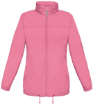 Cortaviento de nylon ajustable para mujer repelente al agua B&C color rosa claro