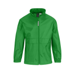 Cortaviento infantil de nylon ajustable repelente al agua B&C color verde claro