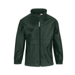 Cortaviento infantil de nylon ajustable repelente al agua B&C color verde oscuro
