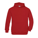Sudadera infantil de algodón y poliéster con canguro 280 g/m2 B&C color rojo