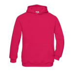 Sudadera infantil de algodón y poliéster con canguro 280 g/m2 B&C color fucsia