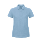 Polo en algodón de piqué para mujer de manga corta 180 g/m2 B&C color azul claro