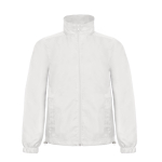 Chaqueta de poliéster para hombre cortaviento e impermeable B&C color blanco