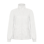 Chaqueta de poliéster para mujer impermeable y cortaviento B&C color blanco vista de impresión