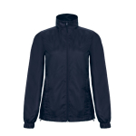 Chaqueta de poliéster para mujer impermeable y cortaviento B&C color azul marino