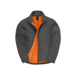 Chaqueta softshell elástica de poliéster de hombre 300 g/m2 B&C color gris oscuro