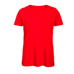 Camiseta de algodón orgánico para mujer manga corta 140 g/m2 B&C color rojo