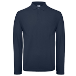 Polo de algodón de manga larga para hombre 180 g/m2 B&C color azul marino