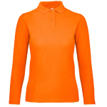 Polo básico de algodón de manga larga para mujer 180 g/m2 B&C color naranja