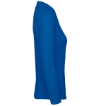 Polo básico de algodón de manga larga para mujer 180 g/m2 B&C color azul real