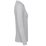 Polo básico de algodón de manga larga para mujer 180 g/m2 B&C color gris claro