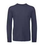 Camiseta de hombre de manga larga de algodón orgánico B&C color azul marino